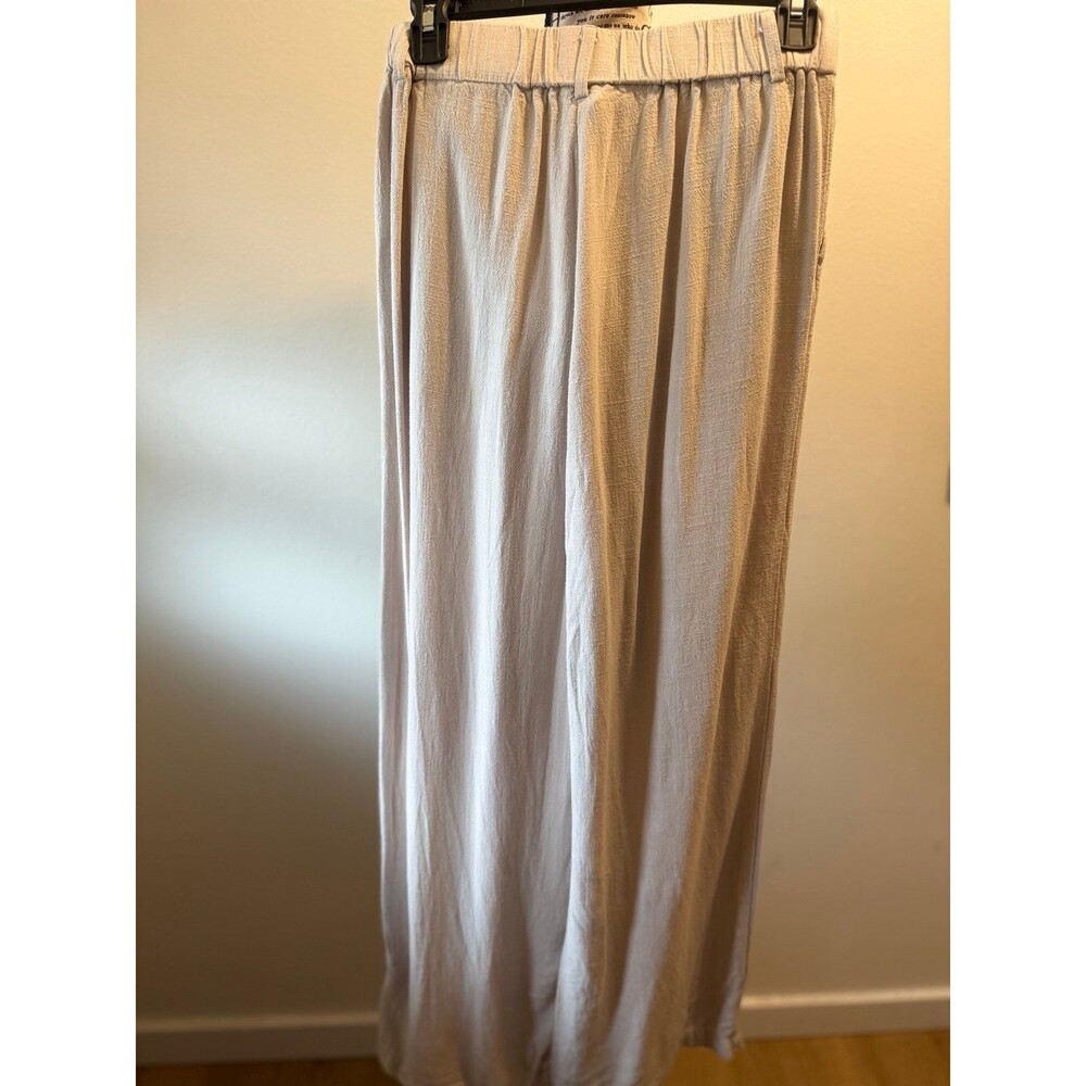 Blenca Pleated Wide-Leg Pants Beige Medium